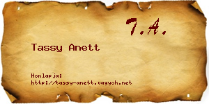 Tassy Anett névjegykártya